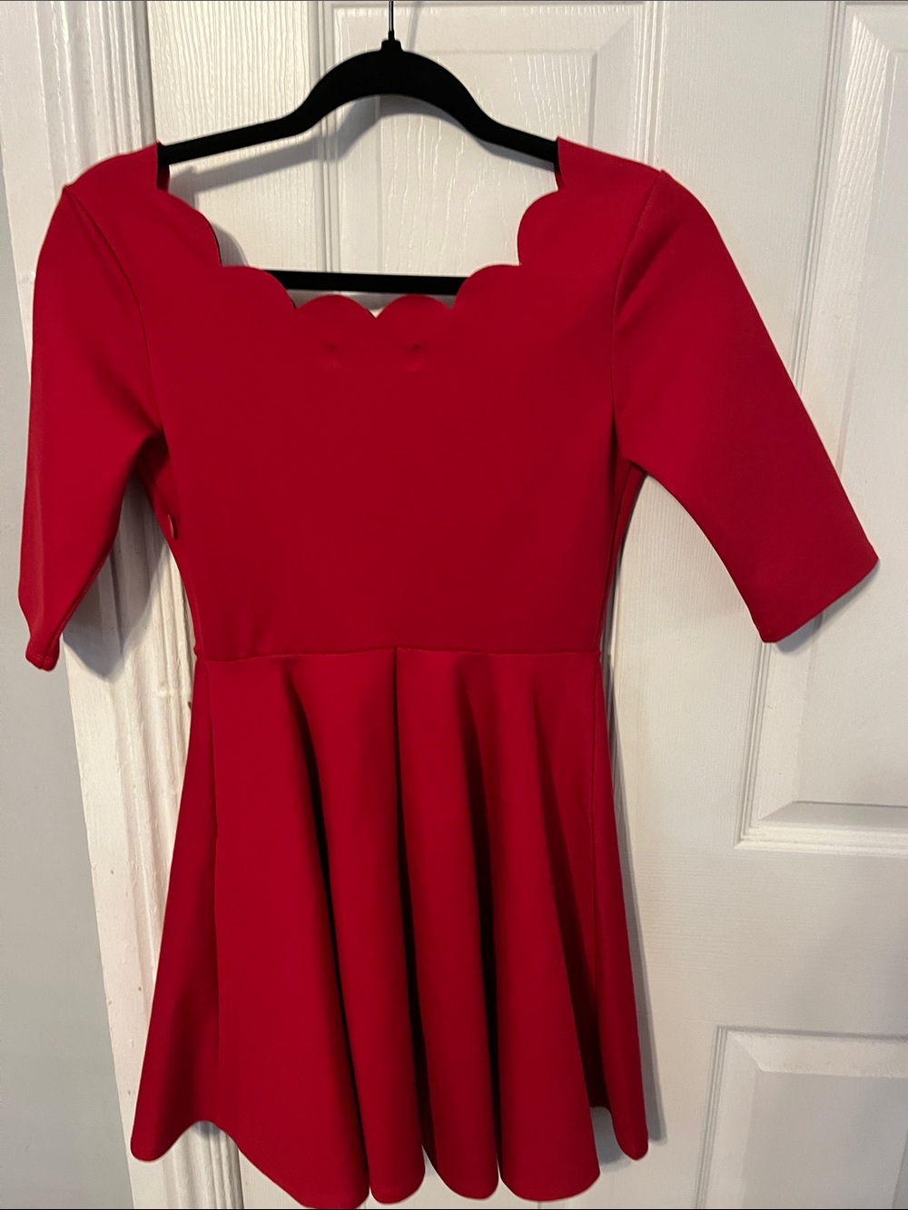 Lulus Tip The Scallop Red Fit & Flare Skater Dress - Picture 12 of 13